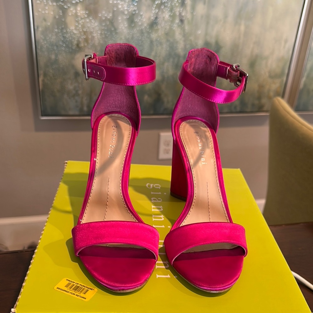 Gianni Bini Women's Pink Ankle Strap Heels
